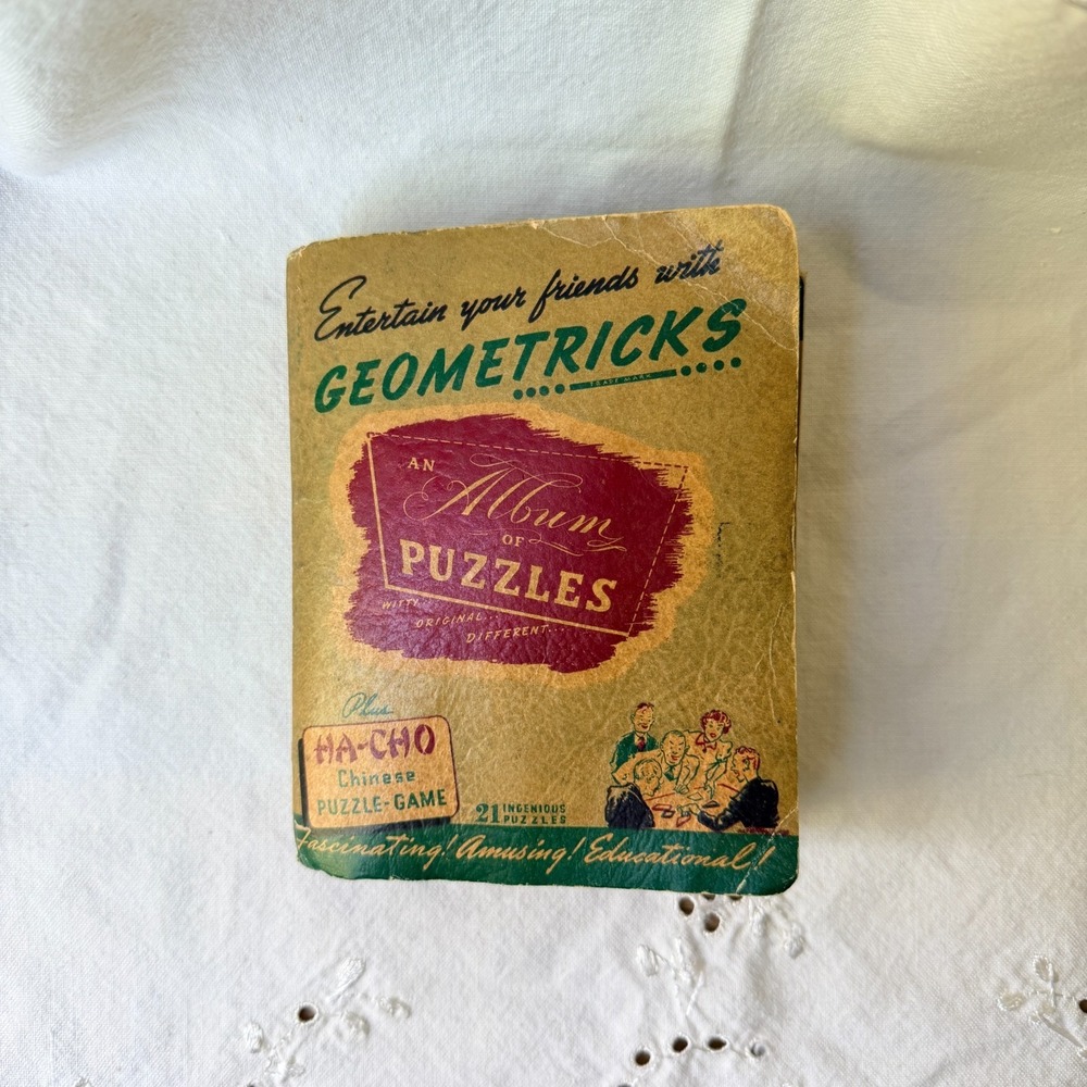 Vintage Geometricks 1939 Album‎ Puzzles Book Ha Cho Chinese Game Ephemera